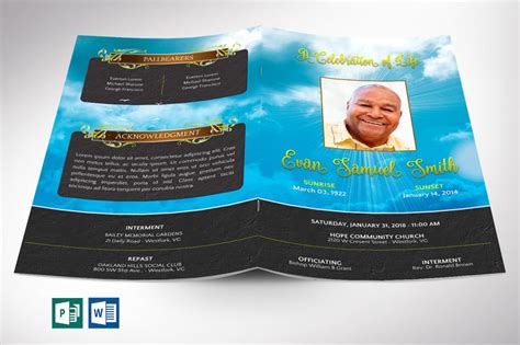 60 Funeral Programs For Men Memorial Obituary Memorial Inspiks