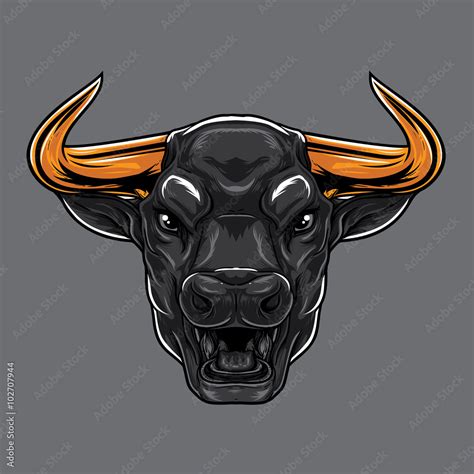 Angry Bull Face A Bull Head Showing Angry Expression Stock Vector
