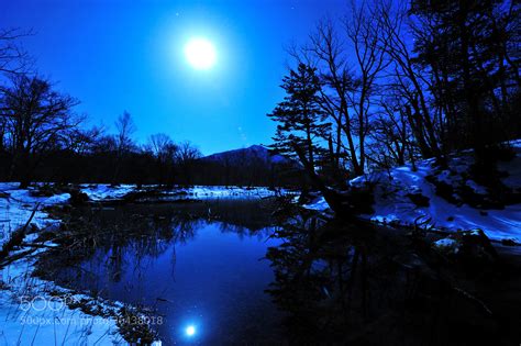 Photograph Pond Under Full Moon Light By Kow H On 500px