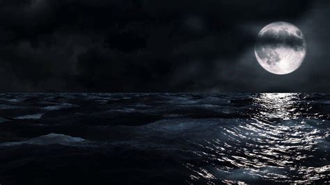 Moon And Water Night Time Motion Wallpapers Wallpaper Space Moving