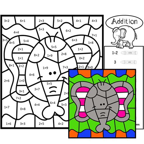 Color By Number Addition Safari Zoo Animals Theme Made By Teachers