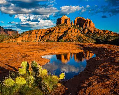 Landscape Nature Cathedral Rock In Sedona Arizona United States Desktop