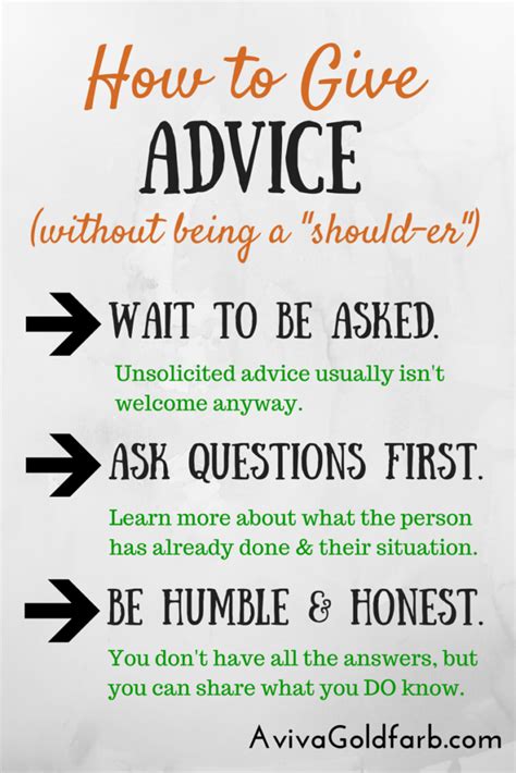 How to Give Advice Better - AvivaGoldfarb.com