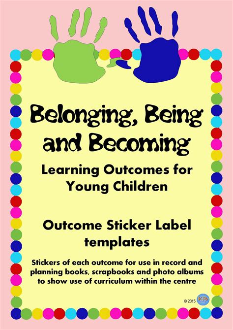 Belonging Being Becoming Outcomes Stickers Labels For Childcare Early
