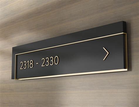 Number Directories In Painted Acrylic And Brushed Brass Hotel Signage