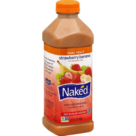 Naked Pure Fruit 100 Juice Smoothie Strawberry Banana Produce