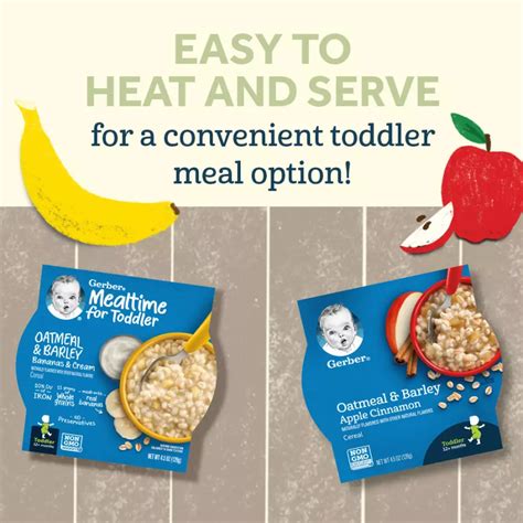 Gerber Mealtime For Toddler Oatmeal And Barley Bananas And Cream Shop