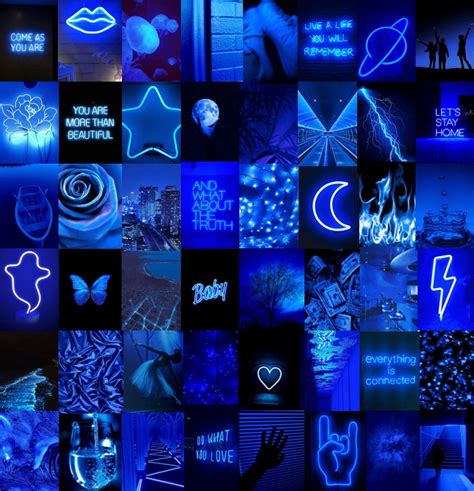 93 Neon Blue Aesthetic Pictures Collage Iwannafile