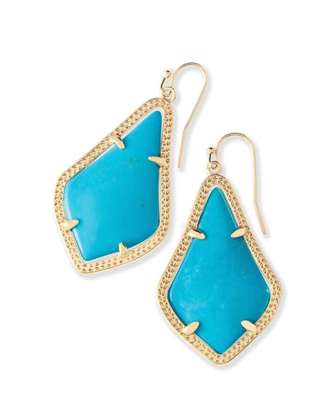 Alex Gold Drop Earrings In Blue Turquoise Kendra Scott
