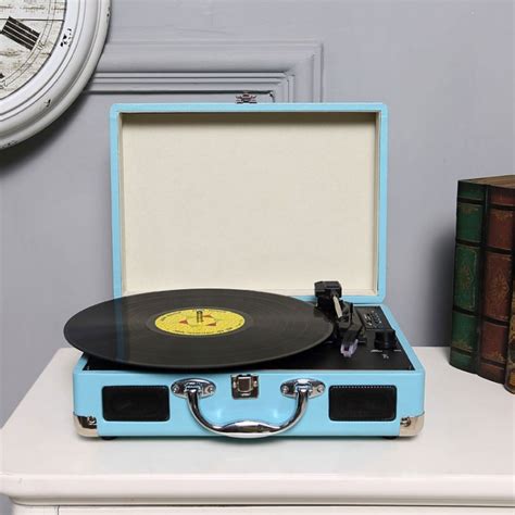 Portable Gramophone Portable Suitcase Lp Vinyl Mmachine Antique Vintage