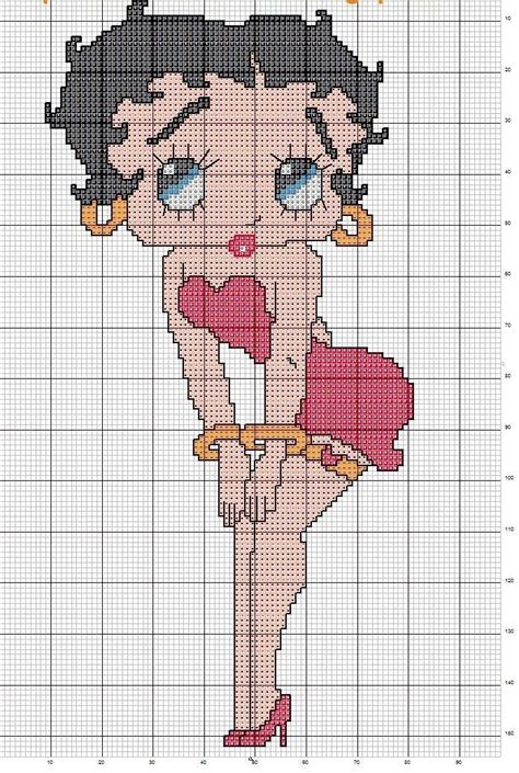 Aida 14, white 110w x 66h stitches size(s): ENCANTOS EM PONTO CRUZ: Betty Boop | Punto de cruz disney ...