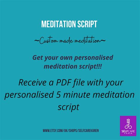 Meditation Script Personalised Meditation Personalized Etsy