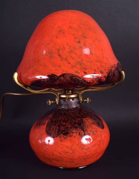 A Large Art Deco Scottish Mushroom Glass Monart Lamp Attributed To John Moncrieff Ltd Perth 28