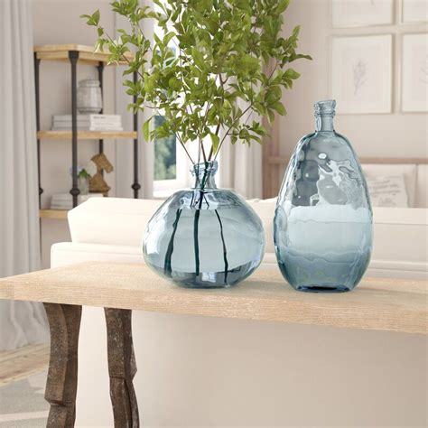 Recycled Glass Balloon Table Vase Recycled Glass Vases Blue Glass