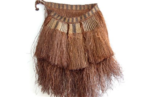 Vintage Papua New Guinea Grass Skirt Palm Fiber Woven Ethnographic Tribal Westwillow Antiques