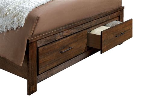 Elkton Oak Cal King Platform Storage Bed Cm7072ck Furniture Of America