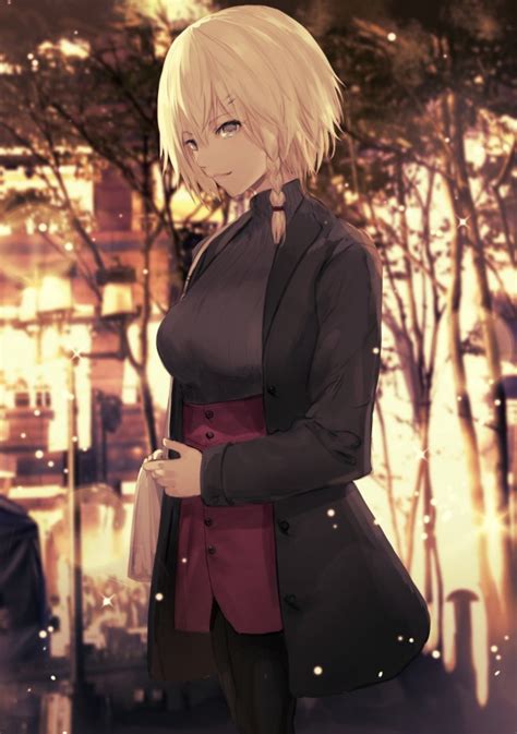 The anime hair trope as used in popular culture. Wallpaper Anime Girl, Blonde, Short Hair, Winter, Coat ...