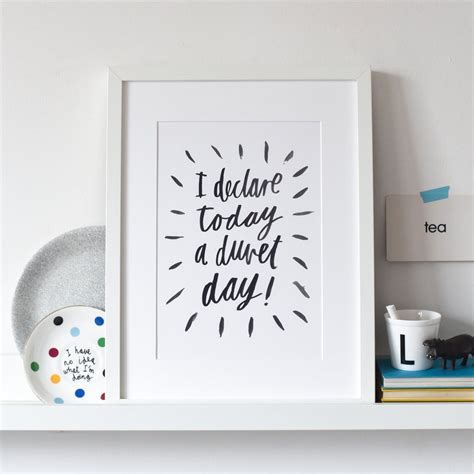 I Declare Today A Duvet Day A4 Print Letterbox Lane