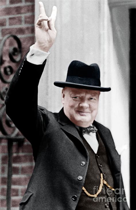 Winston Churchill Giving The V For Victory Sign Photograph By Mary