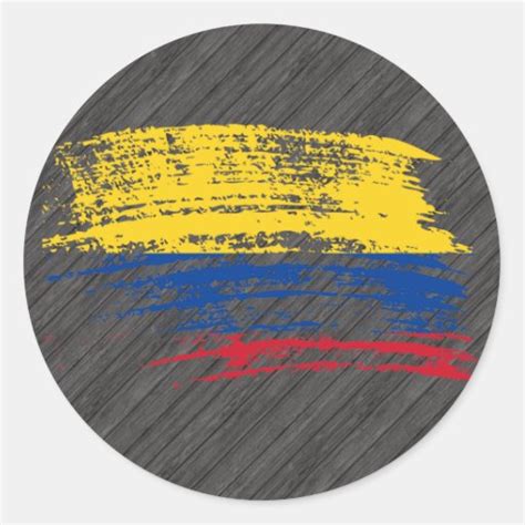 Cool Colombian Flag Design Classic Round Sticker Zazzle