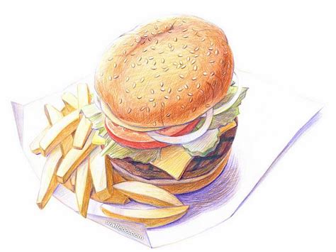 Drawingsoffood Food Pictures Colored Pencil Drawings Of Foods