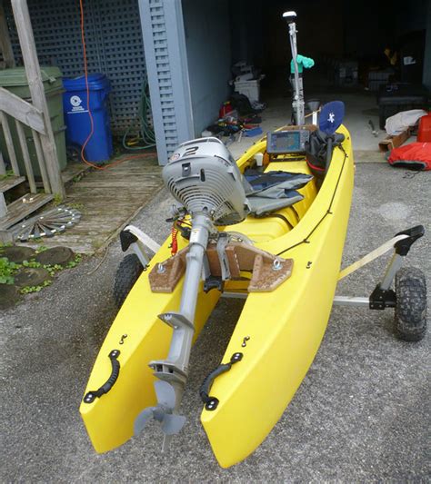 2hp Outboard Motor Mounted On Fishing Kayak Micronautical Boat Design