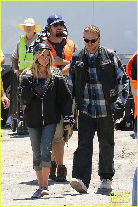 Ashley Tisdale And Charlie Hunnam Sons Of Anarchy Set Photo 2679581