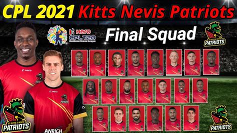 Cpl 2021 St Kitts And Nevis Patriots Final Squad St Kitts And Nevis