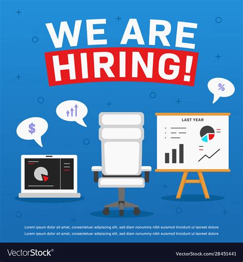 We Are Hiring Poster Ads Accountant Manager Or Vector Image