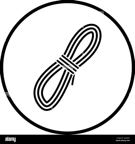 Climbing Rope Icon Thin Circle Stencil Design Vector Illustration