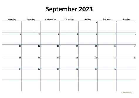 Calendar September 2023 United Kingdom