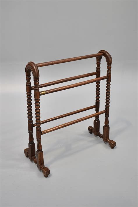 Mahogany Towel Rail With Brass Detail The Classic Prop Hire Company