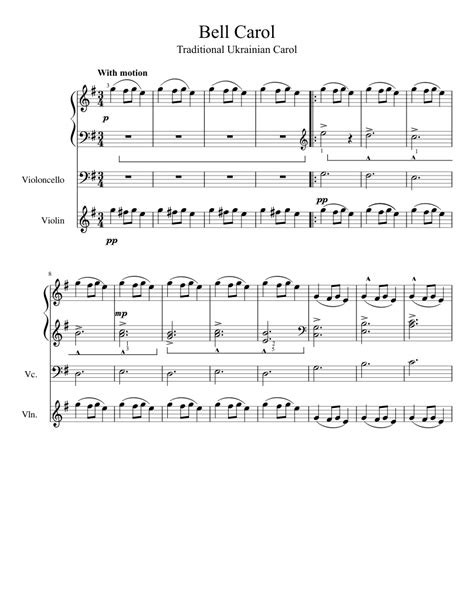 Browse our 112 arrangements of carol of the bells. sheet music is available for piano, voice, guitar and 61 others with 31 scorings and 7 notations in 27 genres. Carol of the Bells Trio Piano Violin Cello sheet music for ...