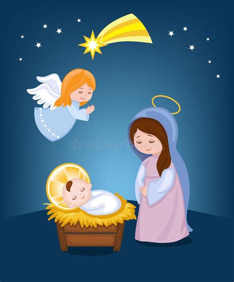 Virgin Mary And Baby Jesus Christmas Stock Vector Illustration Of