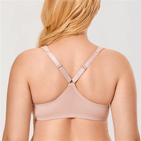 Womens Front Closure Bra Racerback Underwired Plunge Support Unlined