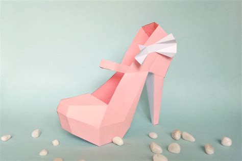 DIY Nude Pump Shoes 3d Papercraft By PAPER Amaze TheHungryJPEG