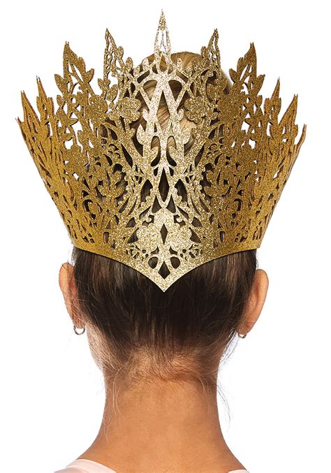 Gold Glitter Crown With Jewel Accent Costume Headband