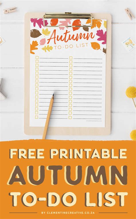 Free Printable Autumn To Do List Get Excited For Fall
