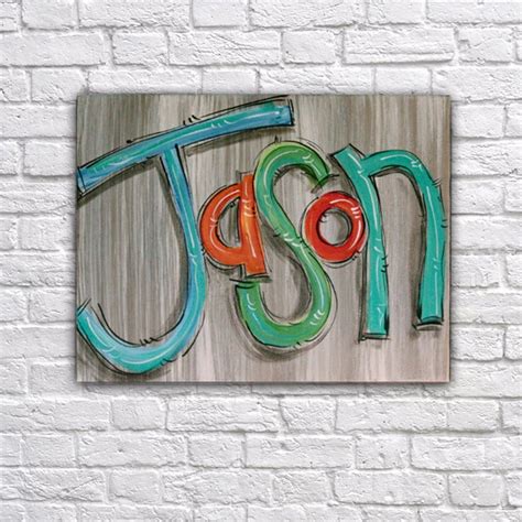 Name Canvasoriginal Painting Acrylic On Canvas Etsy