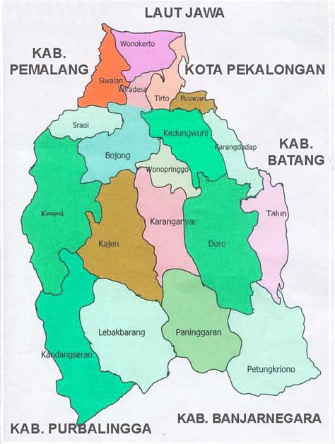 Gambar Peta Kabupaten Pekalongan Lengkap Dengan Batas Wilayah Tarunas