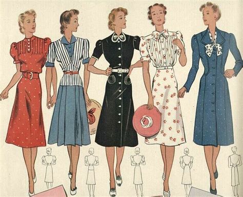 40s Dress Fashion 1940 S Style Dresses And Hair Vintage Pinterest ~ 1940 S Style Dresses