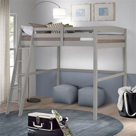 Buy Concord Full Size High Loft Bed Grey Finish Online In India