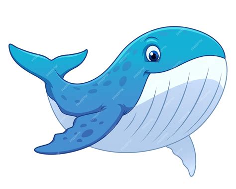 Premium Vector Little Blue Whale Cartoon Animal Illustration