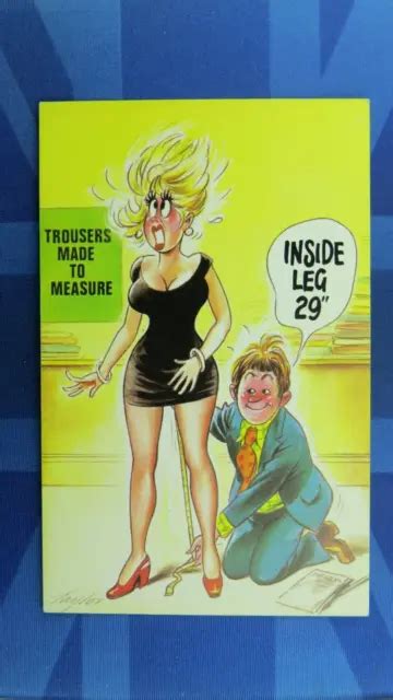 Saucy Bamforth Comic Postcard 1970s Big Boobs Mini Skirt Tailor Inside Leg 29 856 Picclick