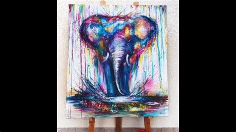 Colorful Elephant Acrylic Colors By Liran Vardiel Youtube