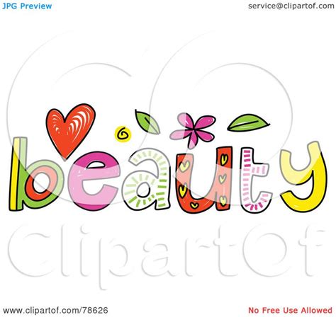 Royalty Free Rf Clipart Illustration Of A Colorful Beauty Word