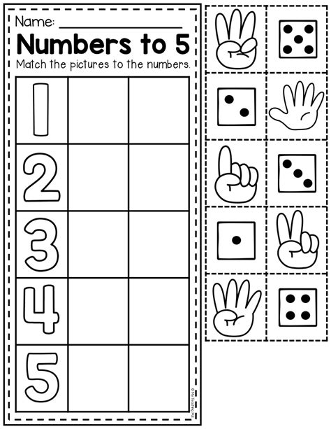 Numbers To 5 Worksheet Students Count The Pictures And Match It To The