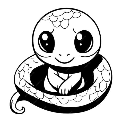 Premium Vector Cute Baby Snake Vector Illustration For Coloring Book