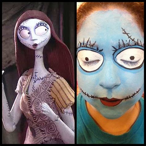 Diy Halloween Sally From The Nightmare Before Christmas Makeup Tutorial