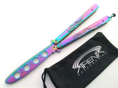 Spider Balisong Butterfly Knife Practice Trainer With Rainbo